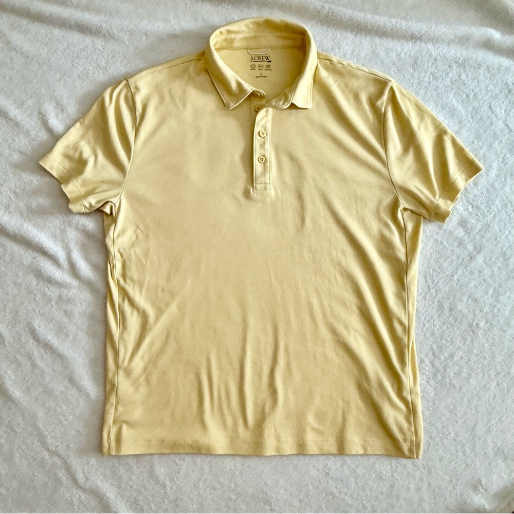J. Crew Men's Yellow Polo Shirt Large